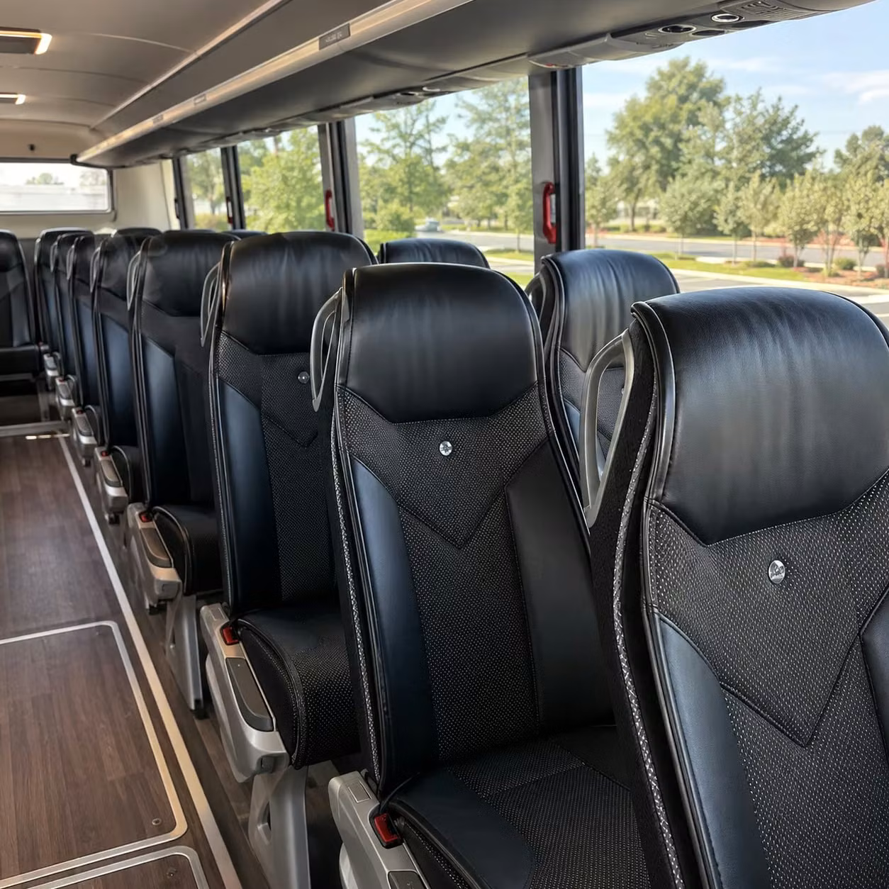 56 passenger charter bus inside